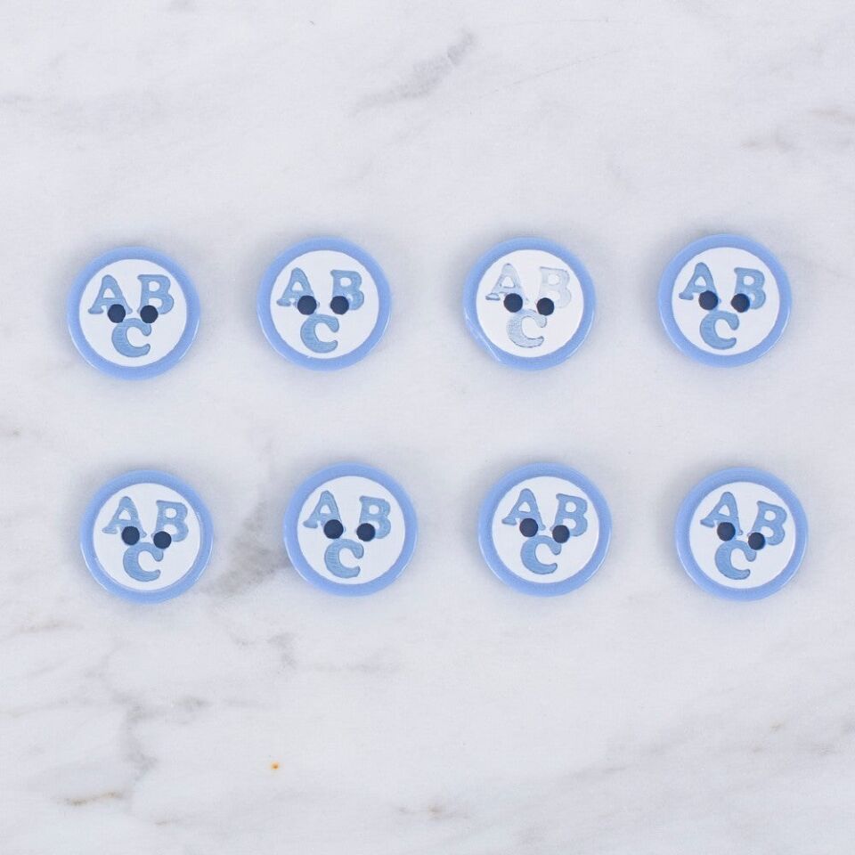 Loren Crafts 8 li ABC Mavi Düğme - 0563