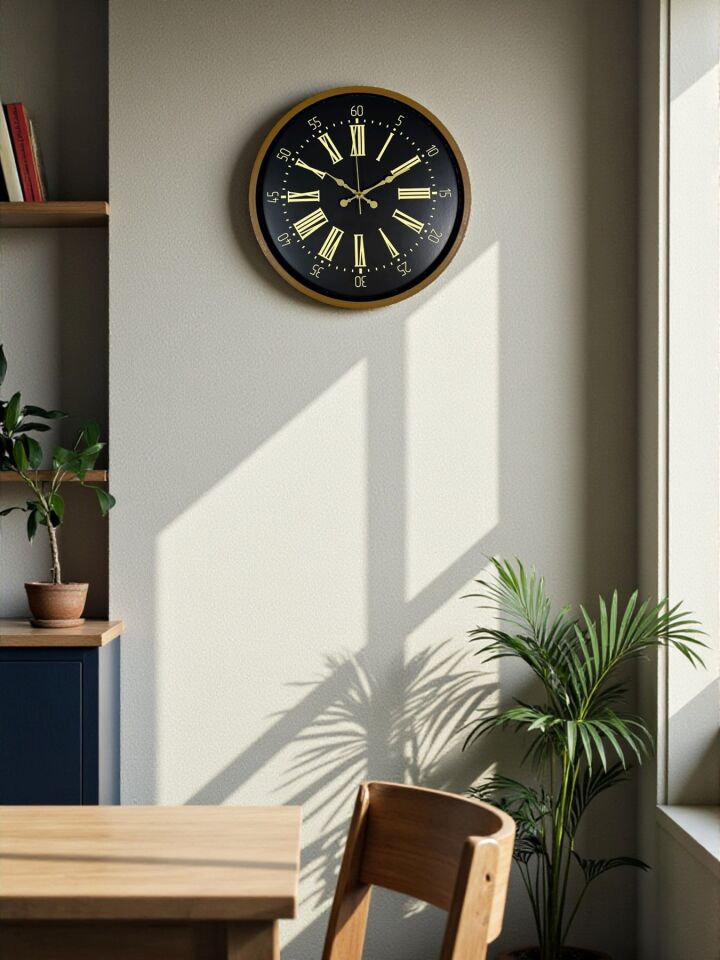 36 Cm Modern Kahverengi Duvar Saati