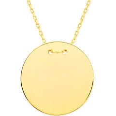 925 Ayar Gümüş Gold Yuvarlak Plaka Kolye T7842 (491491)