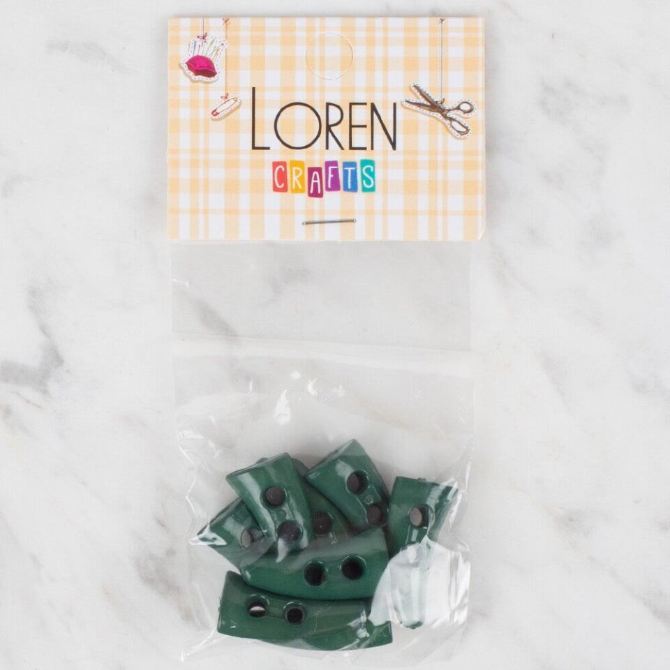 Loren Crafts 8 li koyu yeşil çoban düğme - 125