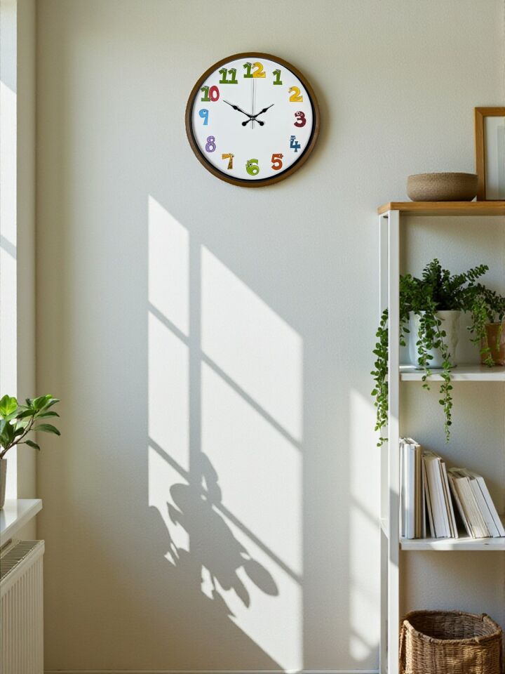 36 Cm Kahverengi Çocuk Odası Duvar Saati