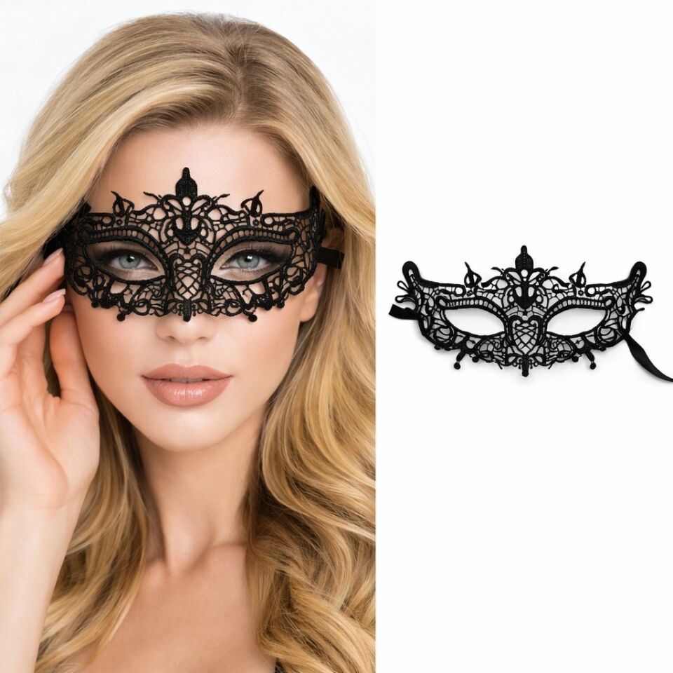 Mey İthalat® Siyah Dantel Venedik Maskesi Kadın – Zarif Parti & Balo Maskesi 4 No