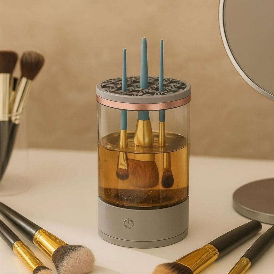AD USB Şarjlı Makyaj Fırçası Temizleyici Aparat Hızlı Kurutmalı, Çok Yönlü Fırça Temizleyici