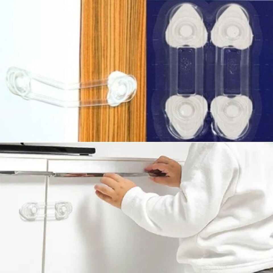 AD 2'li Mini Çok Amaçlı Kilit- Çocuk Güvenlik Gereçkerli Çekmece,Dolap,Kapak Kilidi