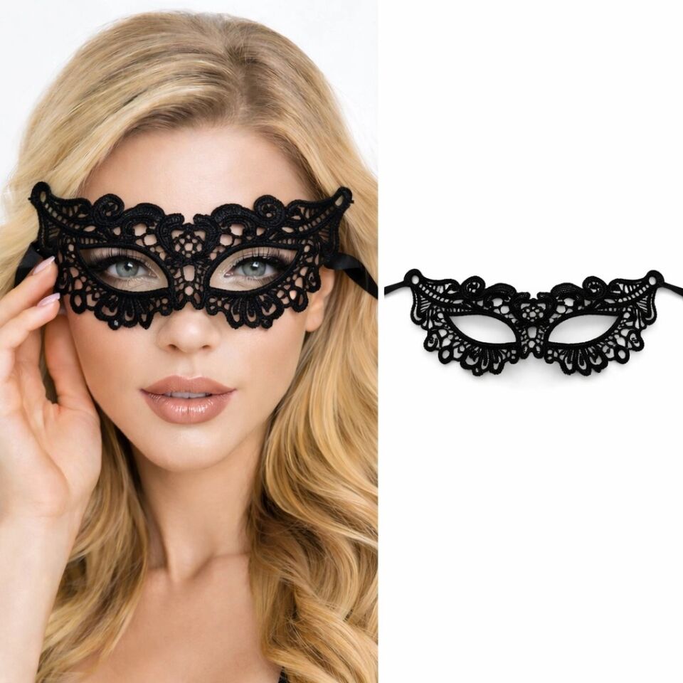 Mey İthalat® Siyah Dantel Venedik Maskesi Kadın – Zarif Parti & Balo Maskesi 8 No