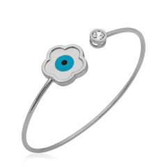 ​925 Ayar Gümüş Sedef Taşlı Çiçek Bileklik T3887 (491491)