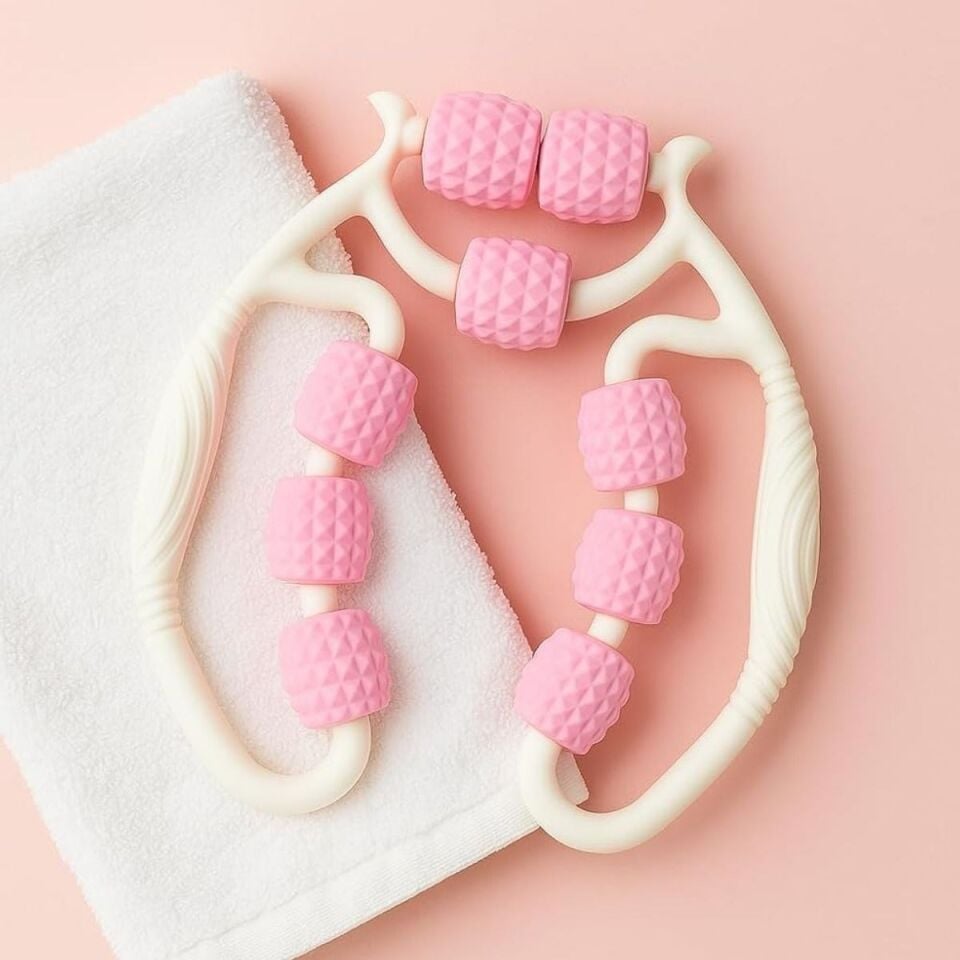 AD 9 Tekerlekli Lenfatik Masaj Roller – Selülit Giderici, Cilt Sıkılaştırıcı, Bacak Kol Sırt Masaj Aleti