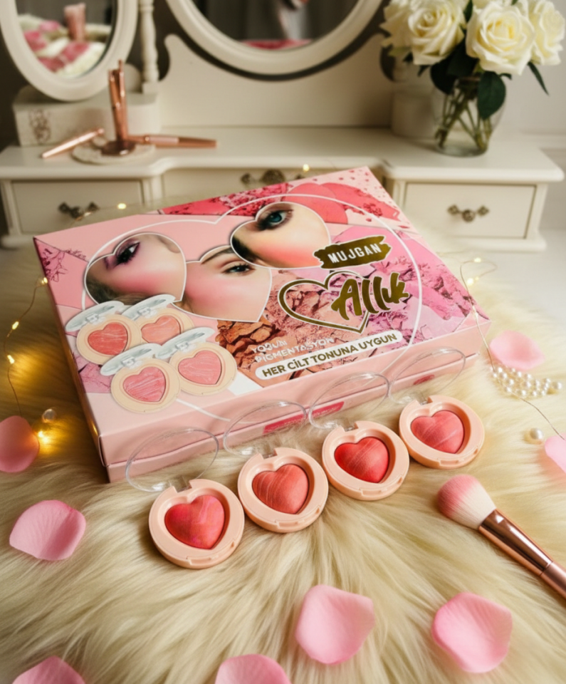 4'lü Kalp Allık Blush Seti