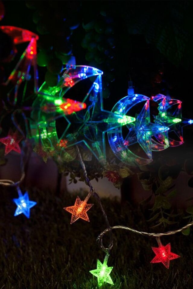 AD Ay-Yıldız Tasarımlı 20 Ledli Dekor Lambası (4 mt)