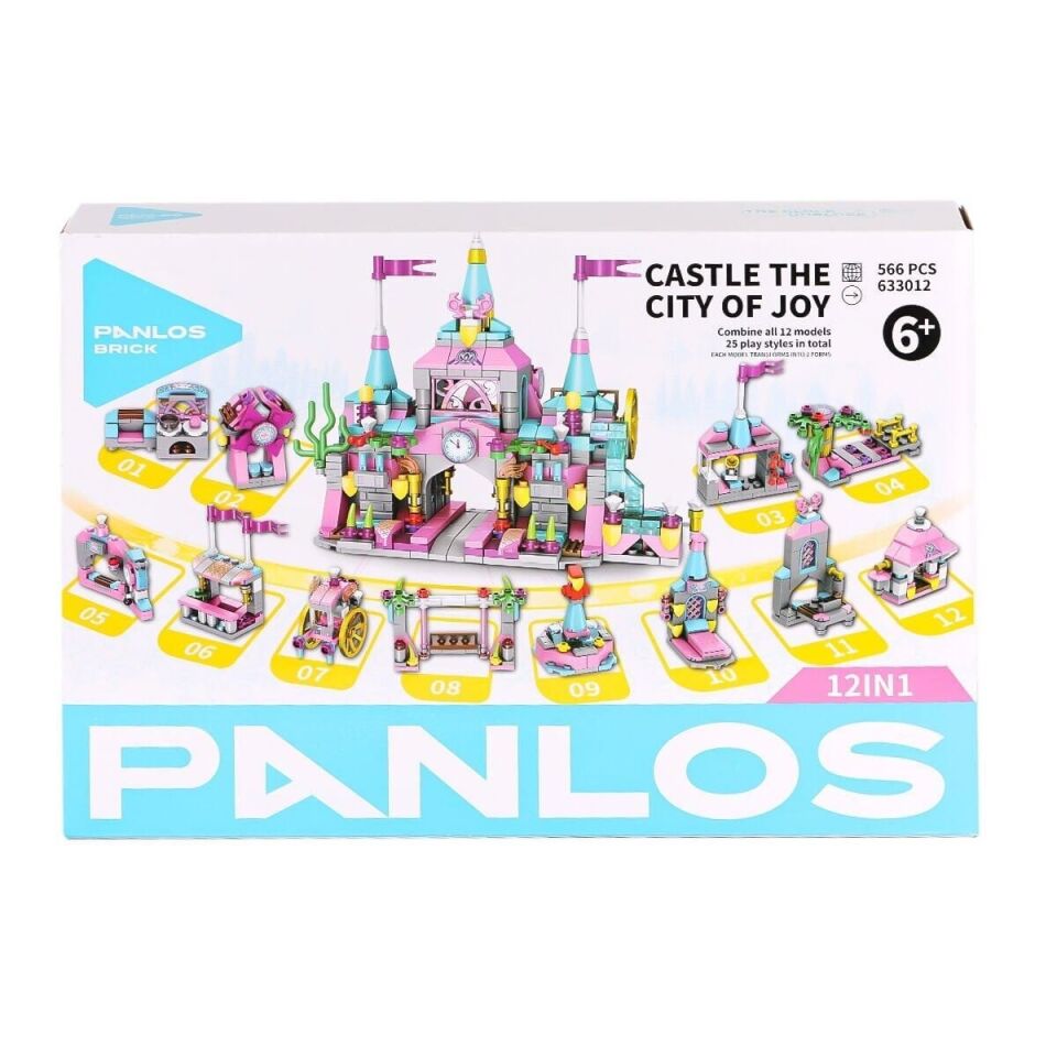 P633012 PANLOS Brick - Eğlence Şehri Kalesi 12'si 1 arada - 556 Parça Yapım Seti