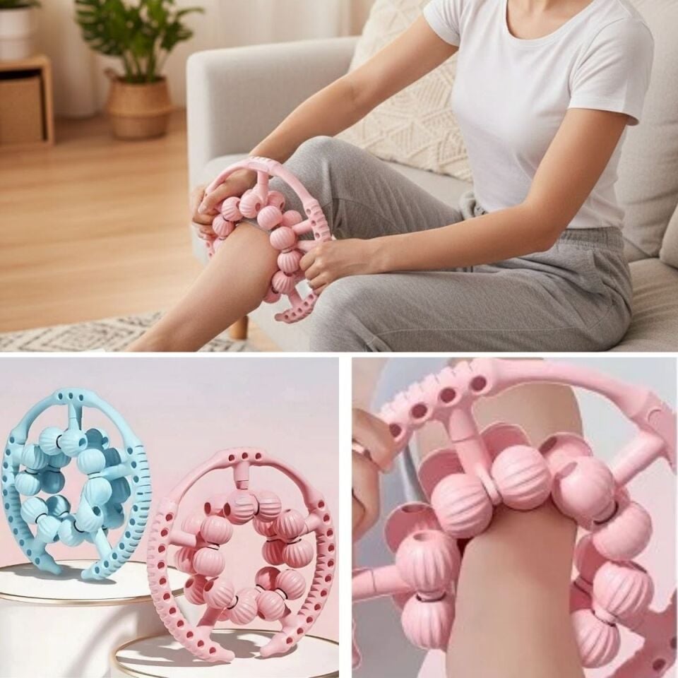 AD 20 Tekerlekli Ayarlanabilir Bacak ve Kol Masaj Aleti – 360° Tam Daire Derin Doku Kas ve Lenfatik Masaj Silindiri