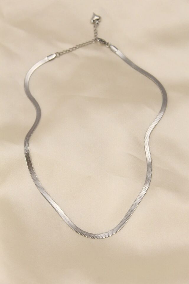 Mey İthalat® 316L Çelik Silver Renk 45 cm İtalyan Zincir Model Kadın Kolye