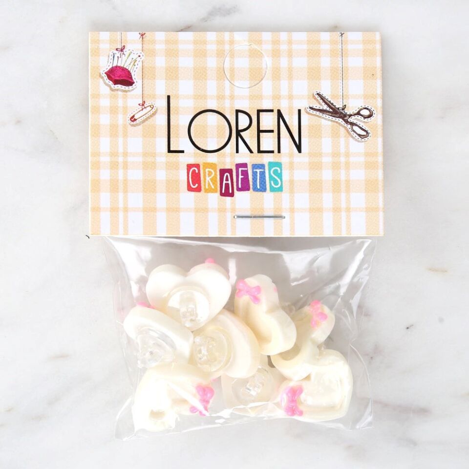 Loren Crafts Beyaz 8'li Düğme - 3018