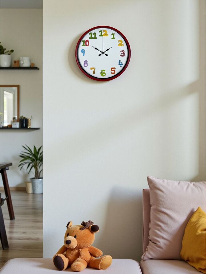 36 Cm Kırmızı Çocuk Odası Duvar Saati