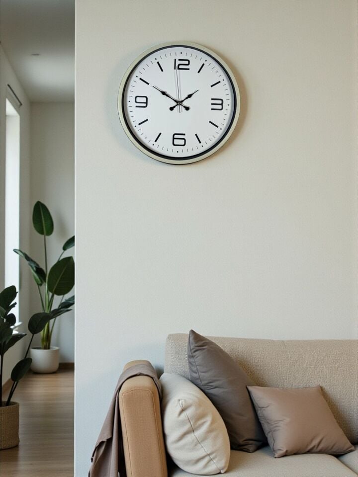 36 Cm Krem Modern Dekoratif Duvar Saati