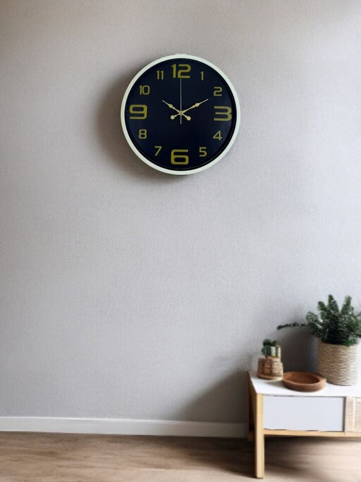 36 Cm Krem Gold Rakamlı Duvar Saati