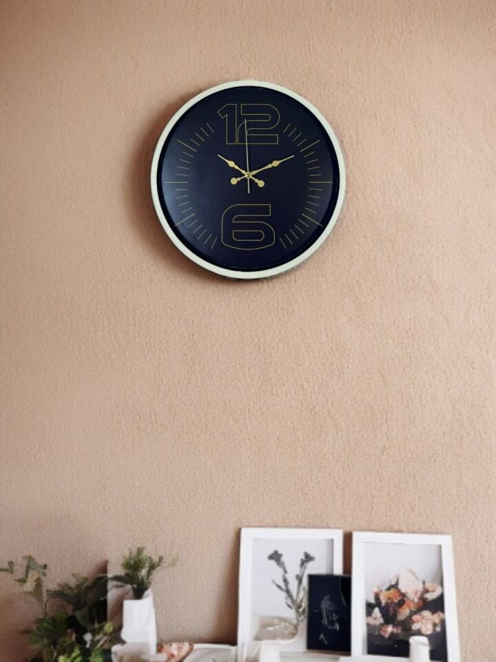 36 Cm Krem Dekoratif Duvar Saati