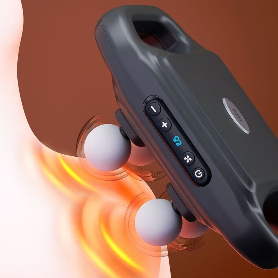 AD4 Başlıklı Masaj Tabancası – 12W Derin Doku & Kas Ağrısı Giderici, 20 Seviye & 6 Mod - Siyah