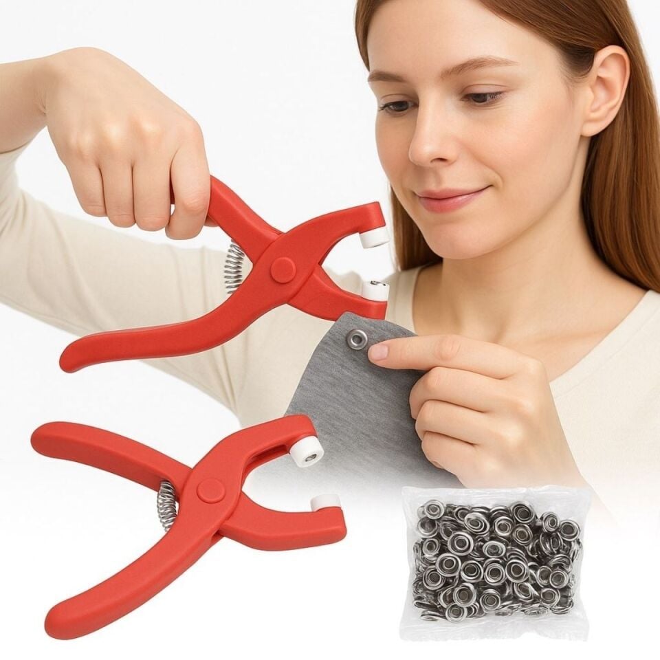 AD Plastik Çıt Çıt Pensi–Kıyafet, Bebek Önlüğü, Gömlek ve Tekstil Ürünleri İçin Çıtçıt Takma Aleti