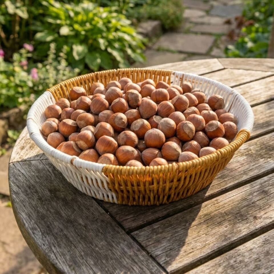 AD Yuvarlak Çift Renkli Plastik Rattan Ekmek ve Meyve Sepeti - Çok Amaçlı Banyo ve Mutfak Düzenleyici - Yıkanabilir Tezgâh Üstü Organizer