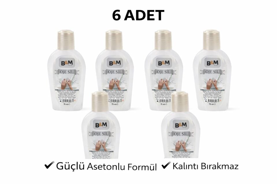 B&M Oje Sil 70 ml Asetonlu Oje Çıkarıcı Güçlü Formül 6 ADET