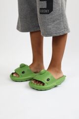 WG500 Köpekbalığı Haki Unisex Tam Ortopedik Terlik Shark Slides