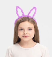 Led Işıklı Peluş Tavşan Kulak Taç Lila