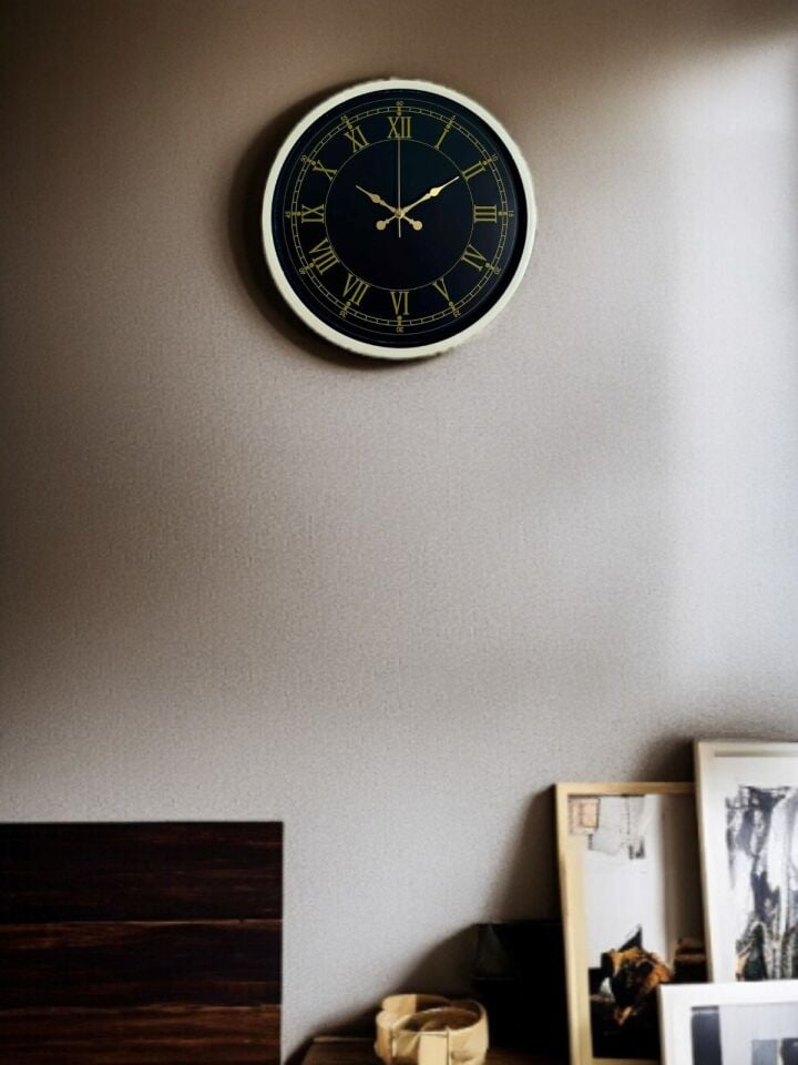 36 Cm Krem Roma Rakamlı Duvar Saati