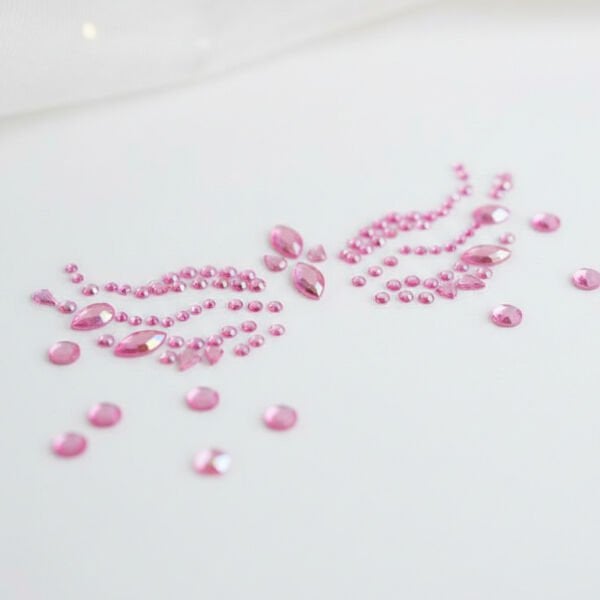 Pembe Taşlı Makyaj Yüz Süsü