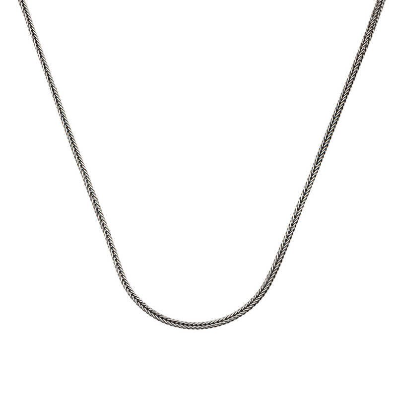 ​925 Ayar Gümüş 2 mm Tilki Kuyruğu 65 Cm Zincir (T8439) (491491)
