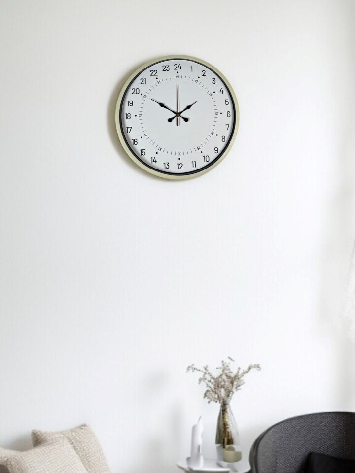 36 Cm Krem 24 Saat Göstergeli Duvar Saati