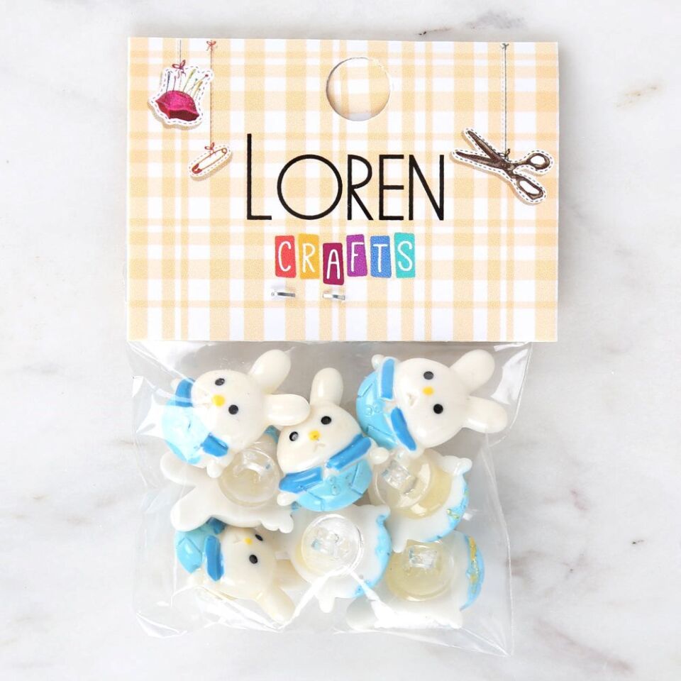 Loren Crafts Beyaz 8'li Düğme - 3032