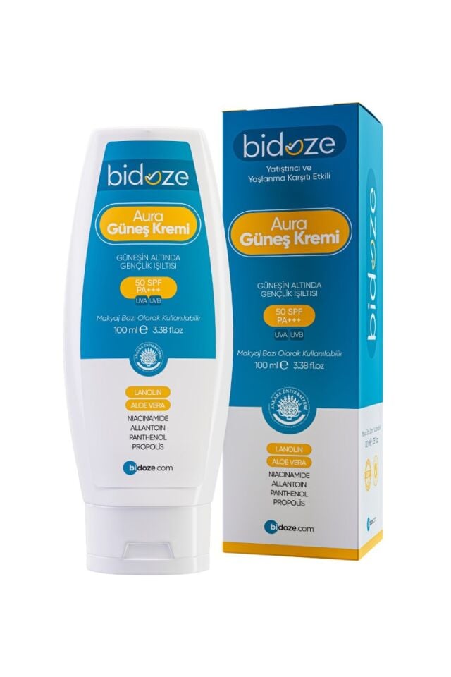 Bidoze Aura Yatıştırıcı & Anti Aging Etkili Güneş Kremi 100 ML | Leke Karşıtı ve Onarıcı Bakım