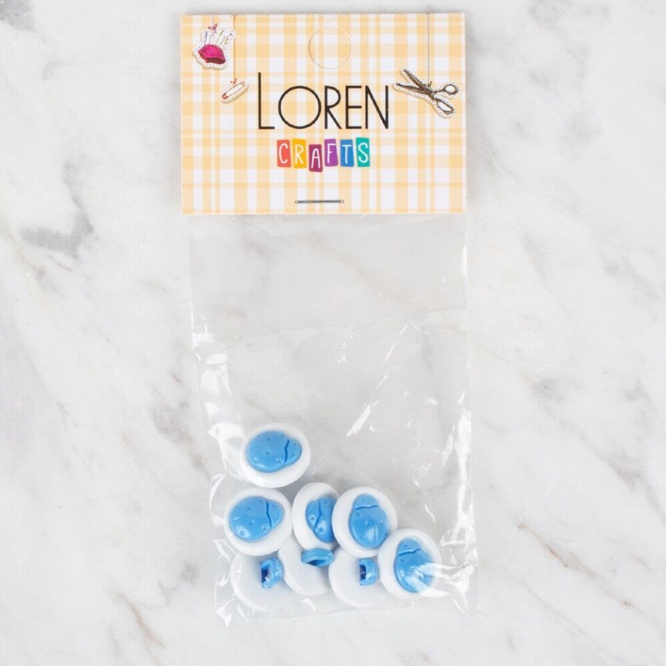 Loren Crafts 8 li Mavi Uğur Böceği Düğme - 644