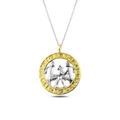 925 Ayar ​Gümüş Gold İkizler Burcu Kadın Gümüş Kolye T4924 (491491)