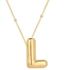925 Ayar Gümüş Gold Balon L Harfi Kadın Kolye T7860 (491491)