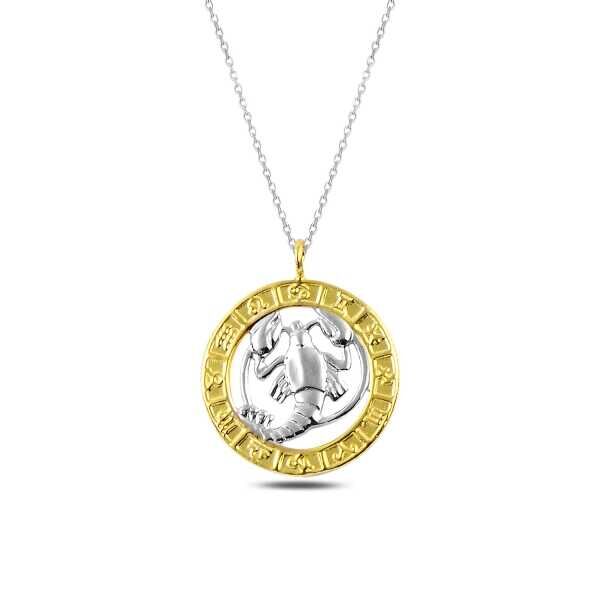 925 Ayar Gümüş Gold Yengeç Burcu Kadın Gümüş Kolye T4925 (491491)