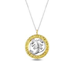 925 Ayar Gümüş Gold Yengeç Burcu Kadın Gümüş Kolye T4925 (491491)