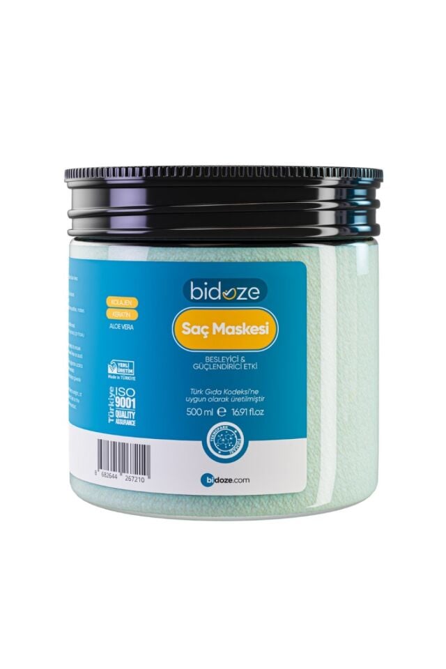 Bidoze Kolajen & Keratin Özlü Onarıcı Saç Maskesi 500 Ml | Yıpranmış Saçlar İçin Yoğun Bakım