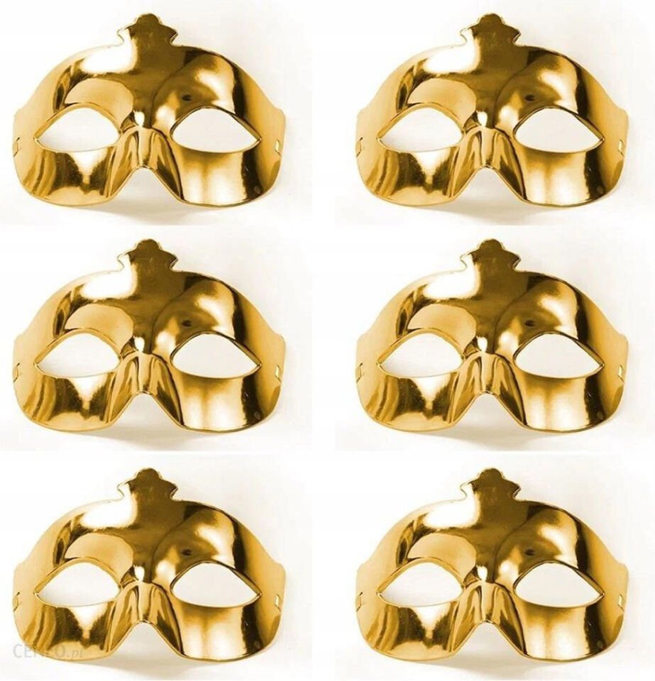 Altın Metalize Renk Düz Balo Parti Maskesi