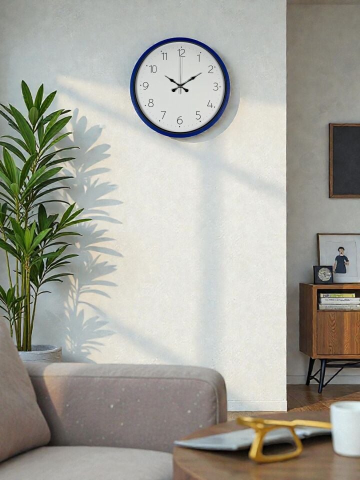 36 Cm Lacivert Dekoratif Duvar Saati