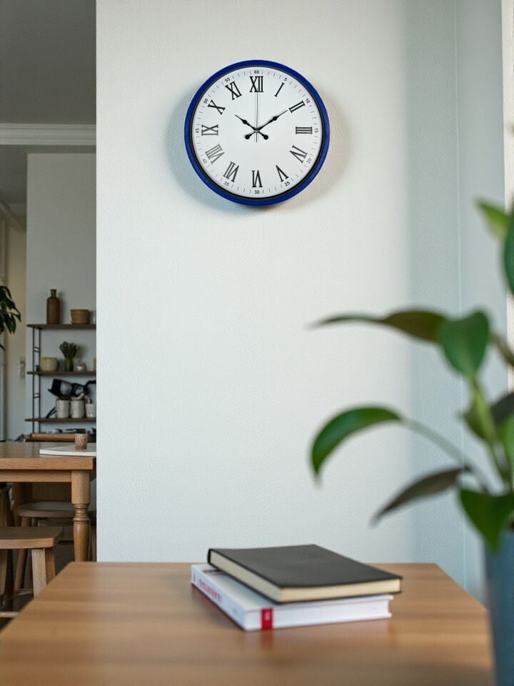 36 Cm Lacivert Roma Rakamlı Duvar Saati