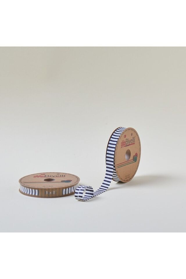 Biye Kalın Çizgili Katlı F10 indigo 2 cm 25 Metre %65 Koton %35 Polyester