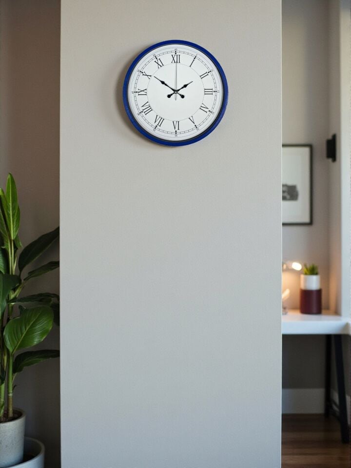 36 Cm Lacivert Roma Rakamlı Duvar Saati