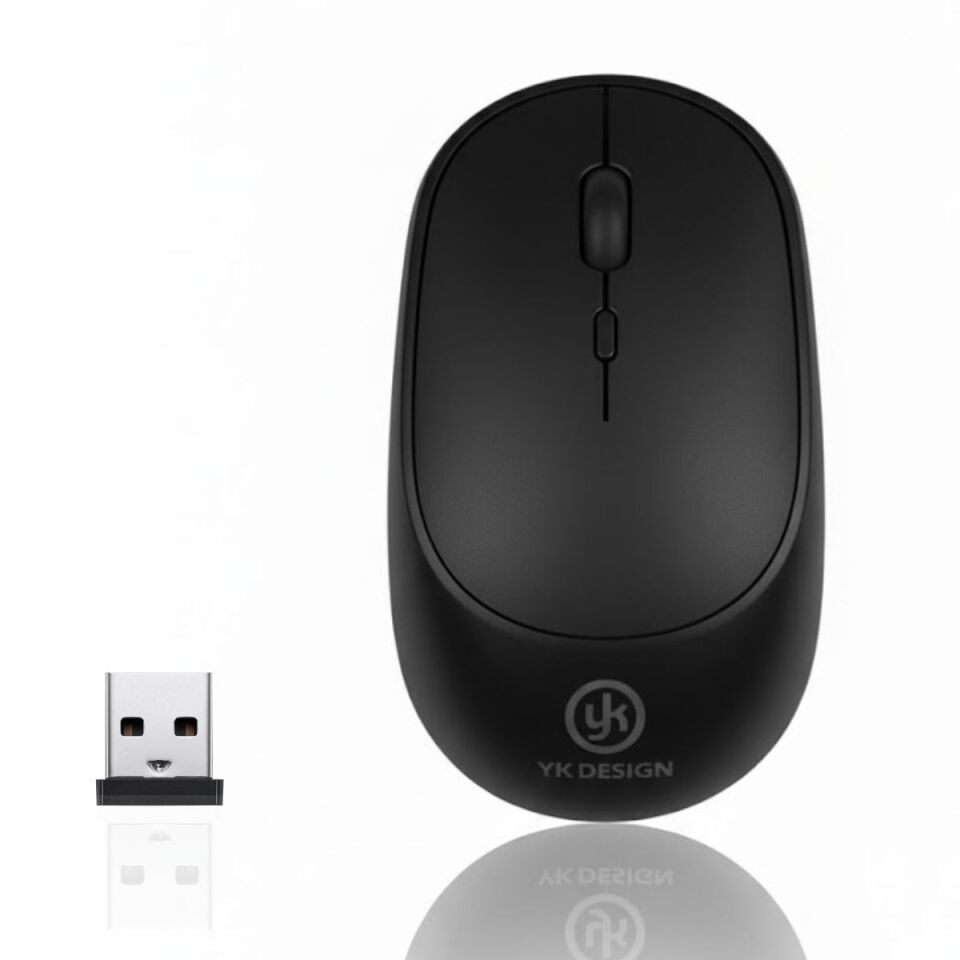 AD Siyah Renkli Ergonomik Sessiz Kablosuz Mouse – USB Alıcılı, Ofis ve Oyun İçin Konforlu Bilgisayar Faresi MS6310