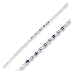 ​925 Ayar Gümüş Nazar Boncuklu Bileklik T5950 (491491)