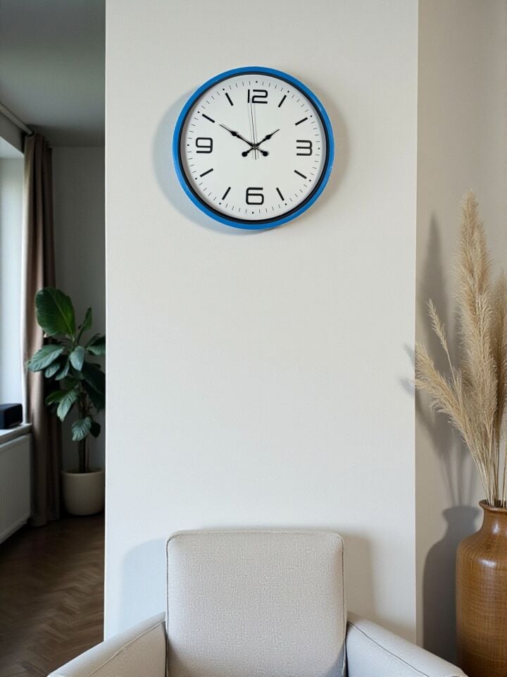 36 Cm Mavi Dekoratif Duvar Saati