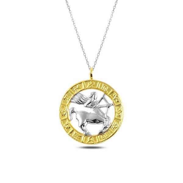 ​925 Ayar Gümüş Gold Yay Burcu Gümüş Kolye T4930 (491491)
