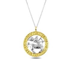 ​925 Ayar Gümüş Gold Yay Burcu Gümüş Kolye T4930 (491491)