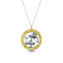 925 Ayar Gümüş Gold Balık Burcu Gümüş Kolye T4933 (491491)